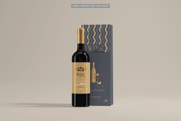 Download Wine bottle with shopping bag mockup | Premium PSD File