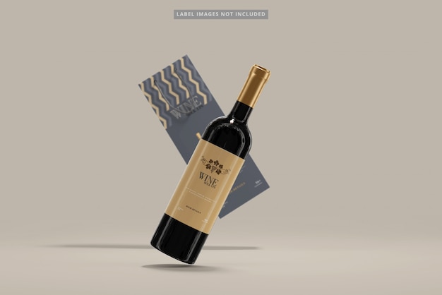 Download Wine bottle with shopping bag mockup | Premium PSD File