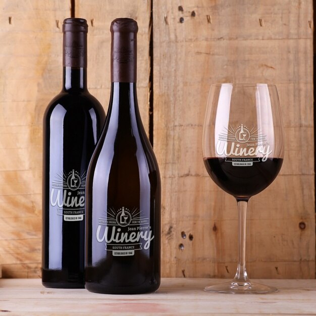Download Wine bottles and wine glass mock up PSD file | Free Download