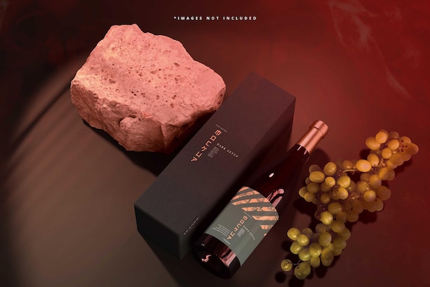 Download Premium PSD | Wine branding mockup scene