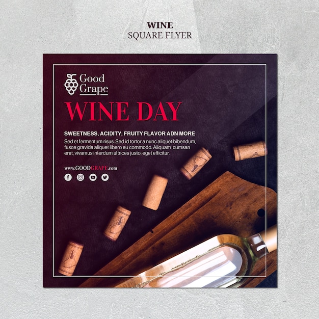 Free PSD | Wine flyer template concept