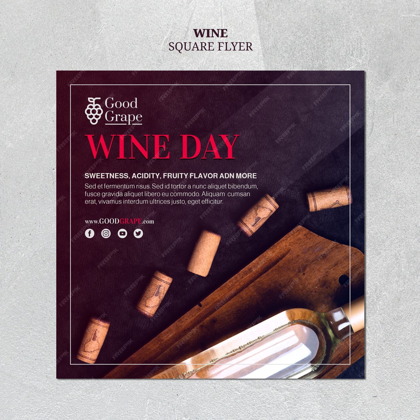 Free PSD | Wine flyer template concept