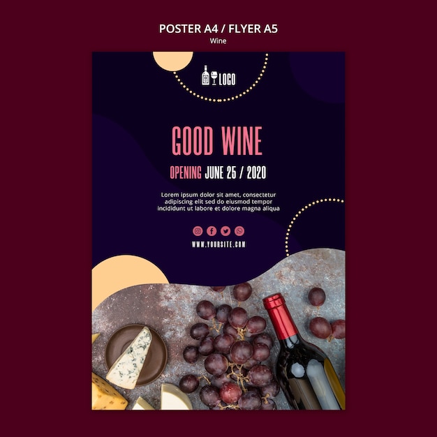 Free PSD | Wine poster template design