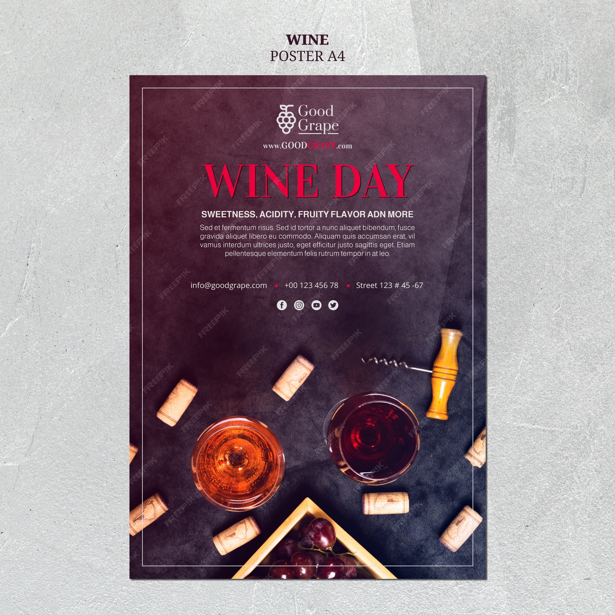 Free PSD | Wine poster template