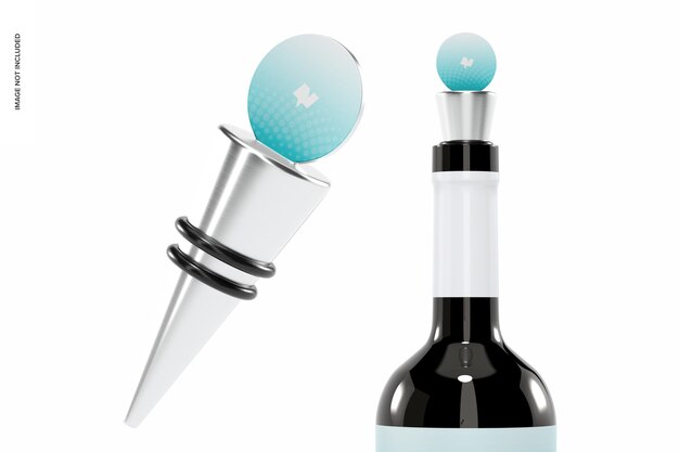 Download Free Psd Wine Stopper Mockup Leaned