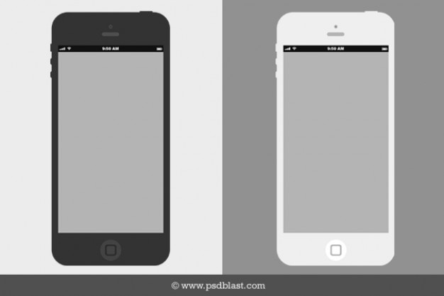 Wireframe flat iPhone mockup PSD PSD file | Free Download