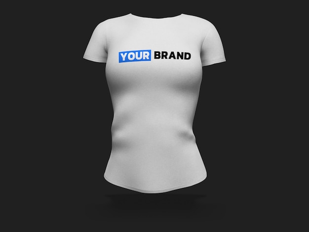 Download Woman t-shirt mockup 3d rendering design | Premium PSD File