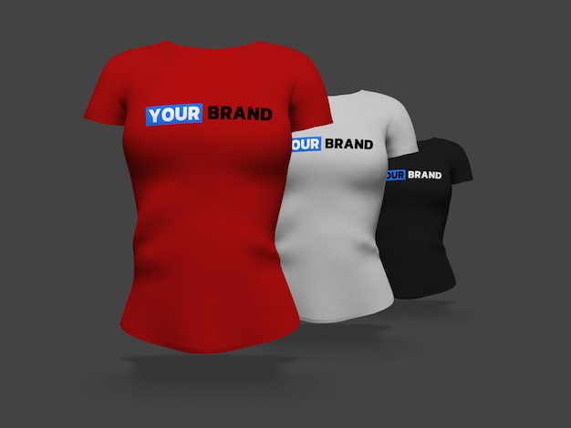Download Premium PSD | Woman t-shirt mockup 3d rendering design
