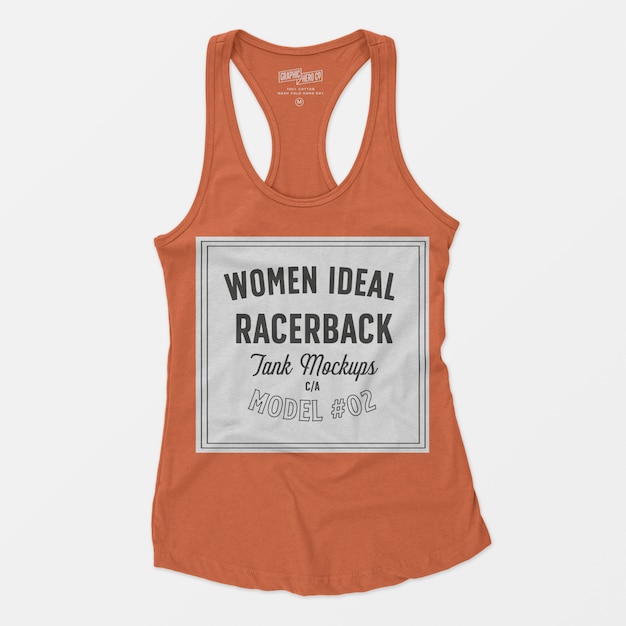 Women ideal racerback tank mockup 02 PSD file | Free Download