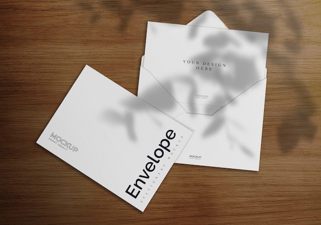 Download Wood envelope mockup design | Premium PSD File