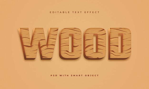 Premium PSD | Wood text effect