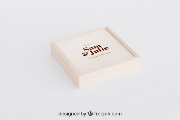 Download Wooden box mockup for wedding PSD file | Free Download