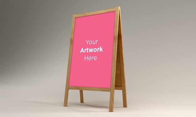 Download Premium Psd Wooden Notice Board Stand Mockup 3d Rendered PSD Mockup Templates