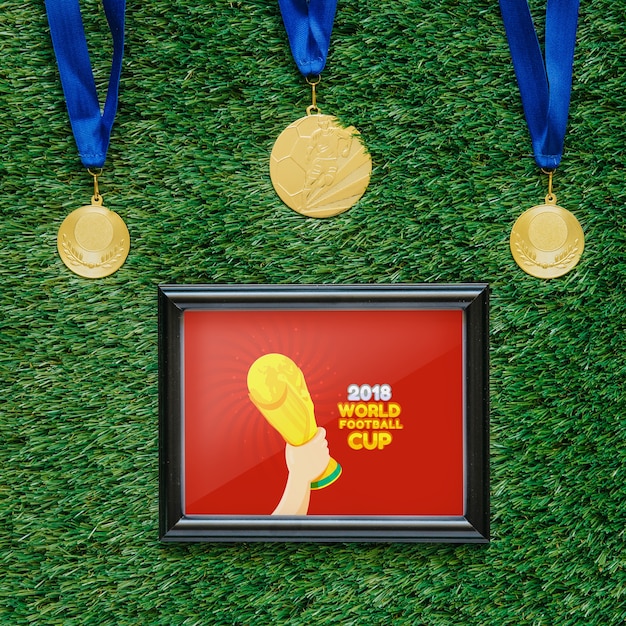 Download World football cup mockup with frame | Free PSD File