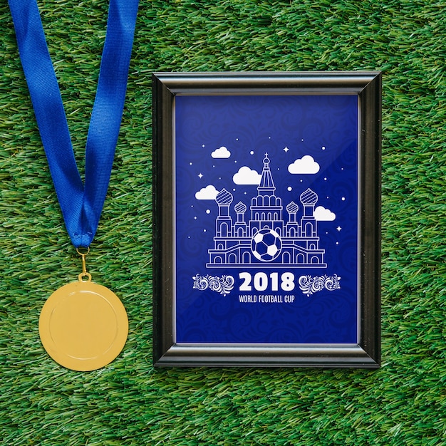 World football cup mockup with frame PSD file | Free Download