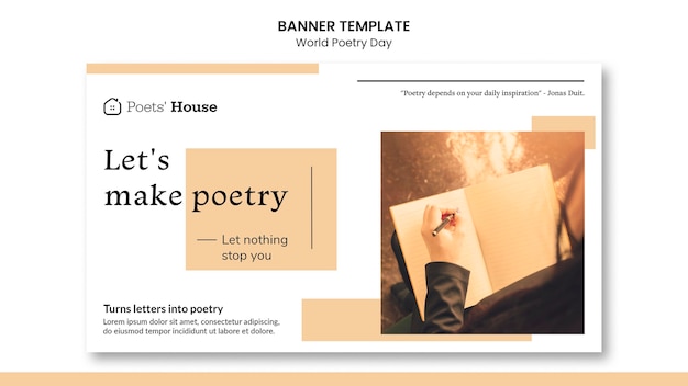 Free PSD | World poetry day banner