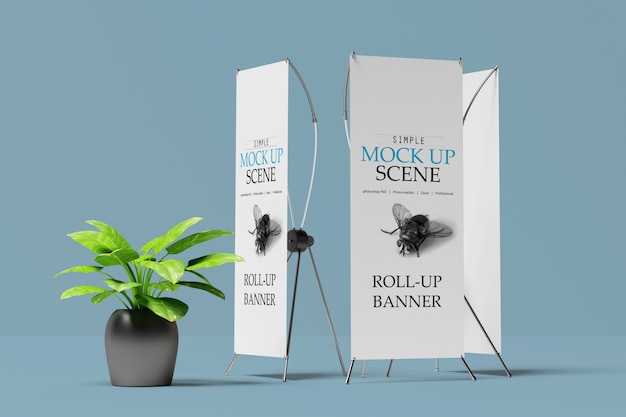 Download Free Mockups Free Roll Up Banner Stand Mockup Psd Psd