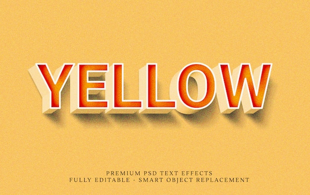 Download Yellow 3d text style effect psd | Premium PSD File