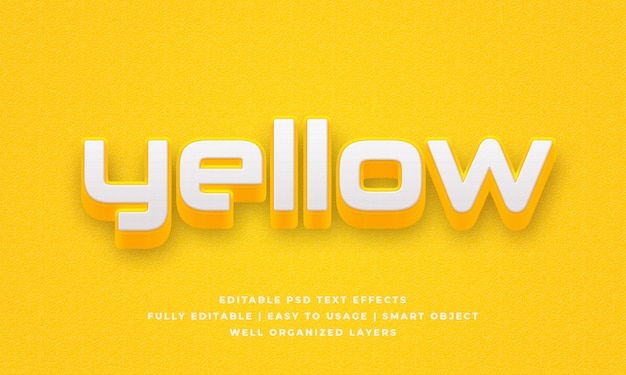 Download Premium PSD | Yellow 3d text style effect