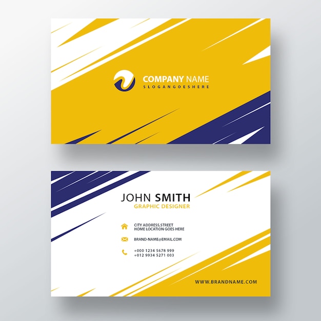 Download Free Psd Yellow And Blue Business Card PSD Mockup Templates