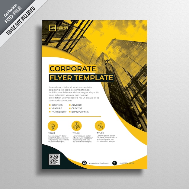 Yellow business brochure mockup | Premium PSD File