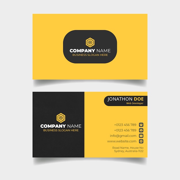 Download Yellow business card | Premium PSD File