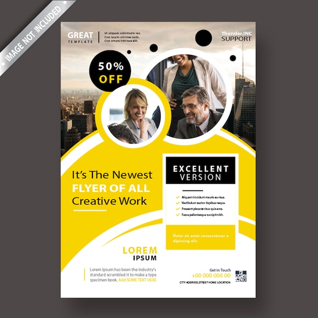 Download Free PSD | Yellow corporate flyer template