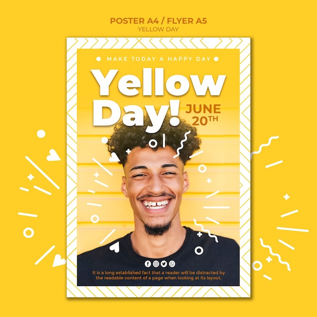 Yellow day flyer template | Free PSD File
