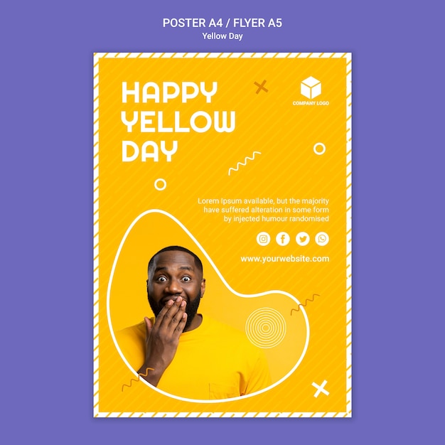 Download Free PSD | Yellow day poster