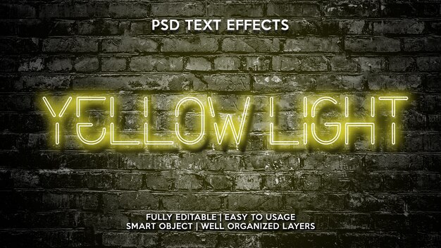 Download Yellow light text effects | Premium PSD File