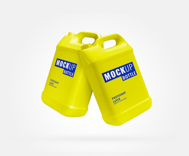 Download Premium Psd Yellow Long Gallon Bottle Advertising Mockup