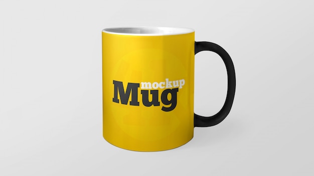 Download Yellow mug with editable color mockup | Premium PSD File