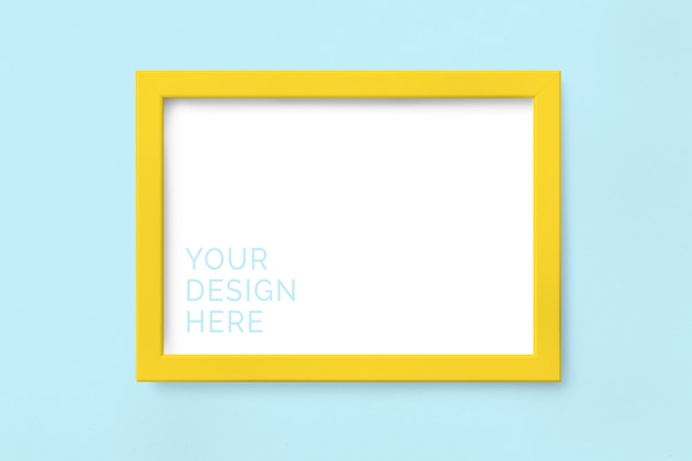 Download Premium PSD | Yellow picture frame mockup