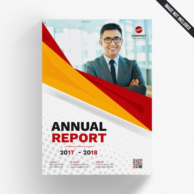 Download Yellow and red annual report template | Premium PSD File