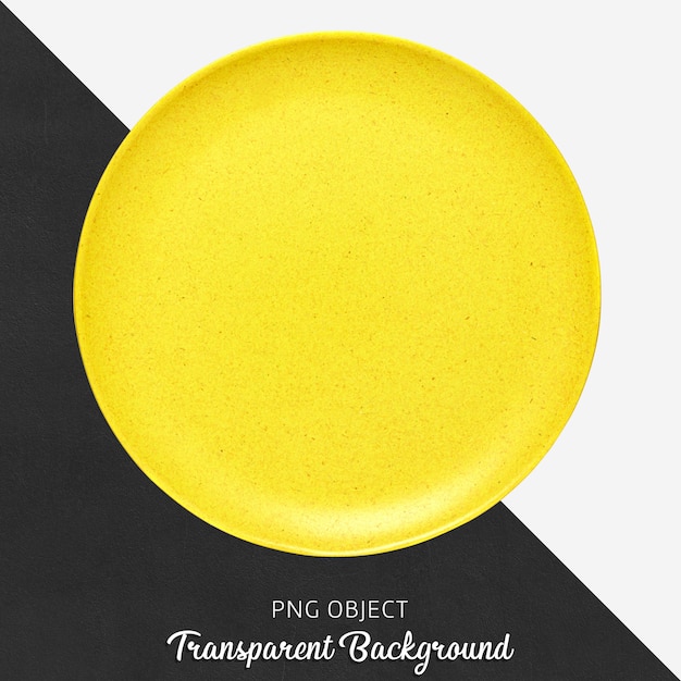 Download Yellow round ceramic plate on transparent background PSD ...