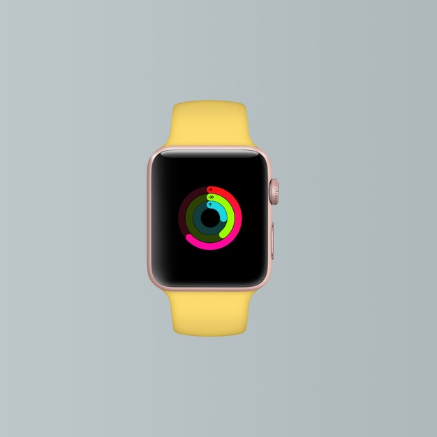 Download Yellow smartwatch mock up | Premium PSD File