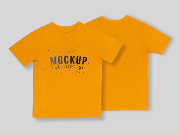 Download Yellow t-shirts mockup front and back | Premium PSD File PSD Mockup Templates