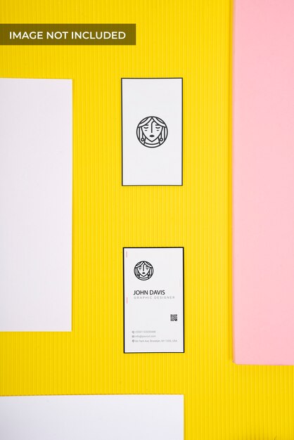 Download Yellow Top View Business Card Mockup Premium Psd File Yellowimages Mockups