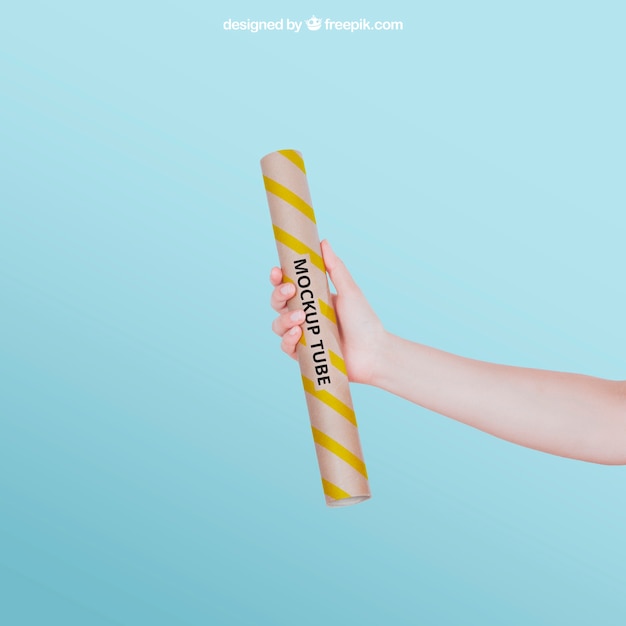 Download Yellow tube mockup | Free PSD File