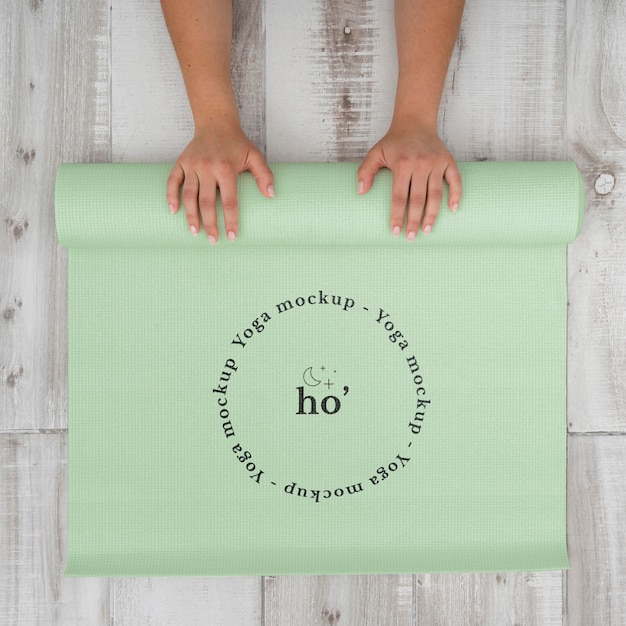 Download Free Psd Yoga Mat Mock Up On The Floor