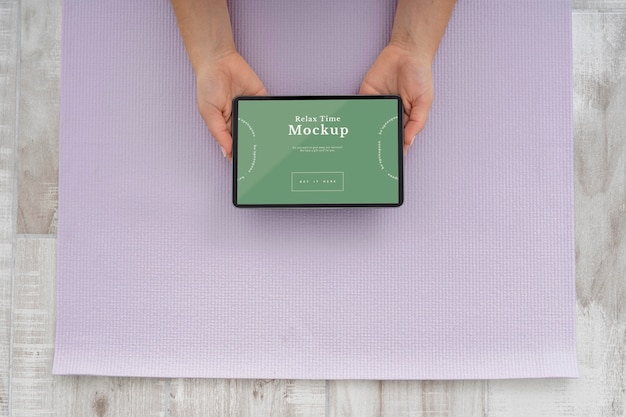 Download Free Psd Yoga Mat Mock Up On The Floor