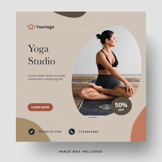 Premium PSD | Yoga studio banner template