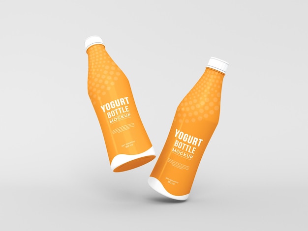 Free PSD | Yogurt bottle packaging mockup