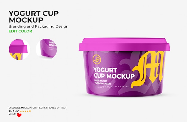 Download Premium PSD | Yogurt cup mockup
