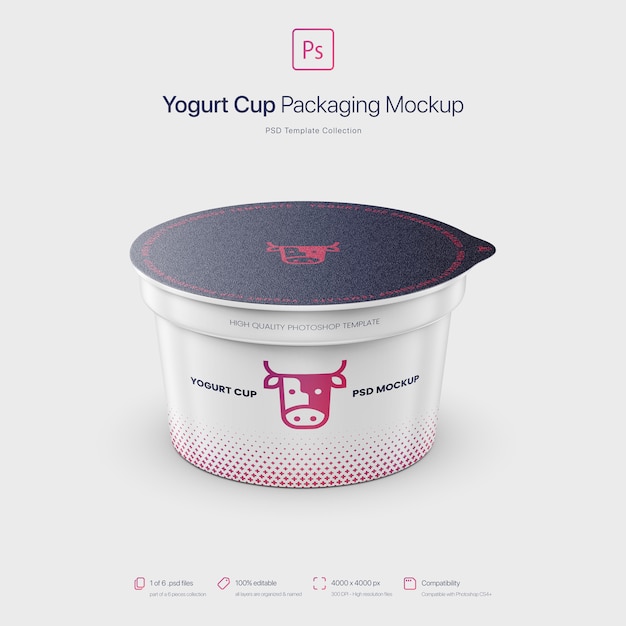 Download Yogurt cup packaging mockup | Premium PSD File