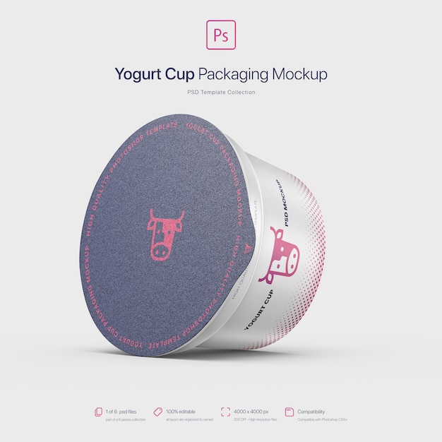 Download Yogurt cup packaging mockup | Premium PSD File