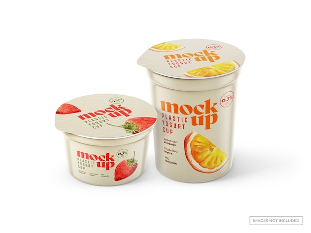 Premium PSD | Yogurt cups mockups