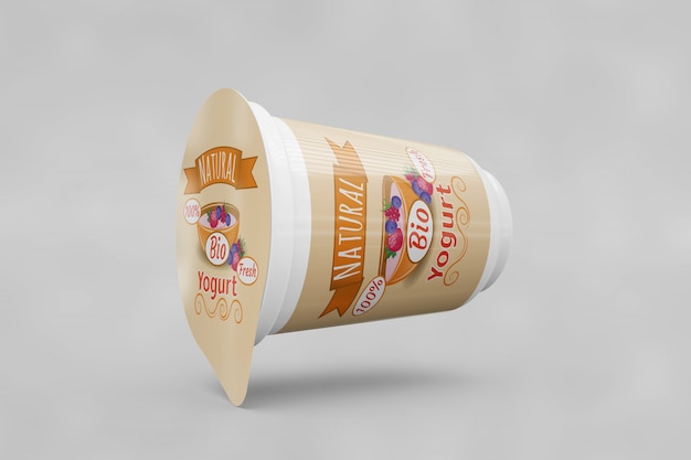 Yogurt packaging mockup PSD file | Free Download
