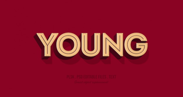 Download Young 3d text style effect mockup PSD file | Premium Download