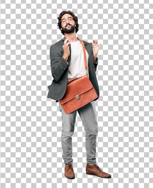 Young bearded businessman wearing blazer. proud or success expression Premium Psd